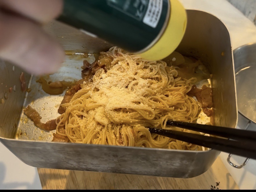 「アラビアータ風そうめん」レシピ＆実食レポ！｜メスティン１つでも出来るよ！【男の簡単料理】