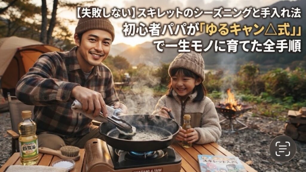 【失敗しない】スキレットのシーズニングと手入れ法｜初心者パパが「ゆるキャン△式」で一生モノに育てた全手順